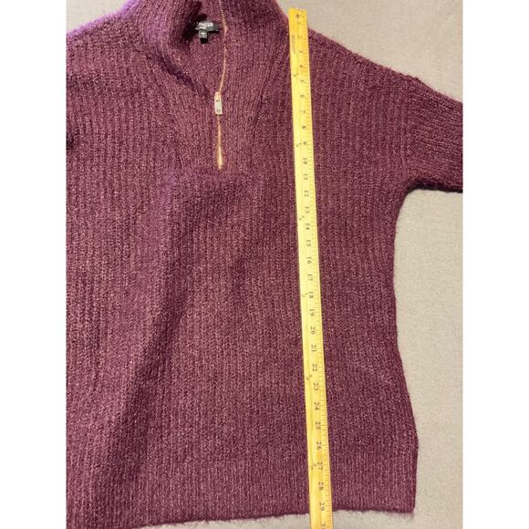 Express Purple Fuzzy Knit Half Zip Sweater Women’s Size M Wool Blend - Picture 6 of 9